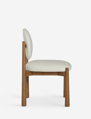 Side profile of the Truett modern dining chair.