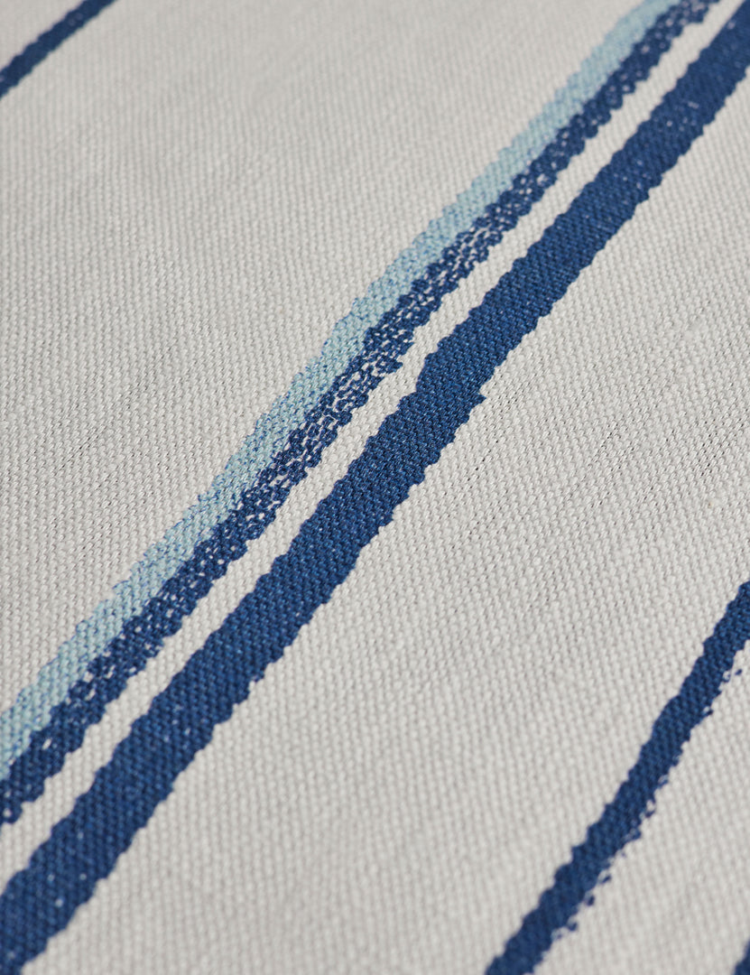 Two Tone Stripe Linen Fabric Swatch by Nathan Turner, Navy and Sky