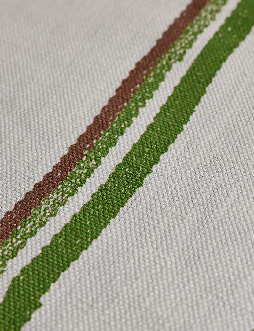 Two Tone Stripe Linen Fabric Swatch by Nathan Turner, Rust and Moss