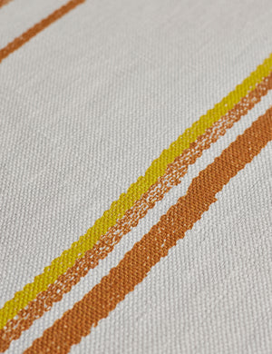 Two Tone Stripe Linen Fabric Swatch by Nathan Turner, Terracotta and Daffodil