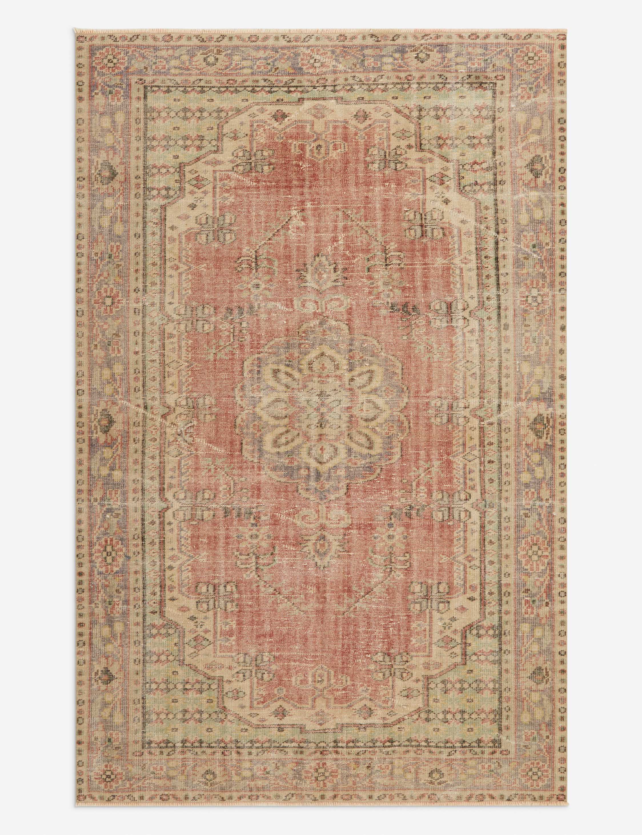 Vintage Turkish Hand-Knotted Wool Rug No. 329, 5'9" x 9'1"