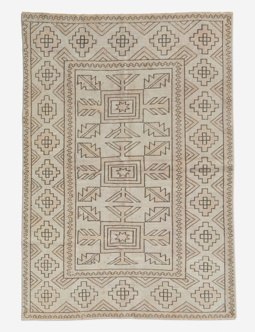 Vintage Turkish Hand-Knotted Wool Rug No. 201, 3'7" x 5'9"