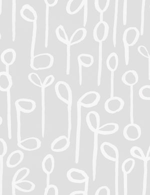 Seedlings Wallpaper by Susan Hable Swatch, Gray