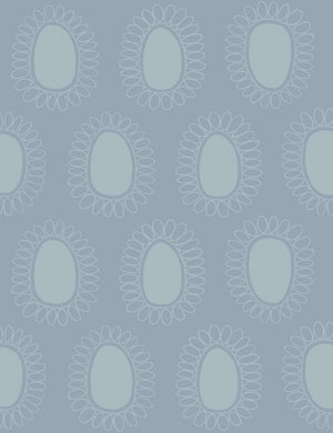 Garden Flower Wallpaper by Susan Hable Swatch, Blue