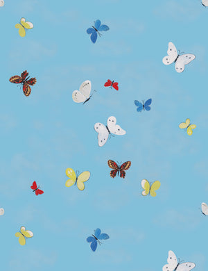 Flying Butterflies Wallpaper by Paule Marrot, Blue, Swatch