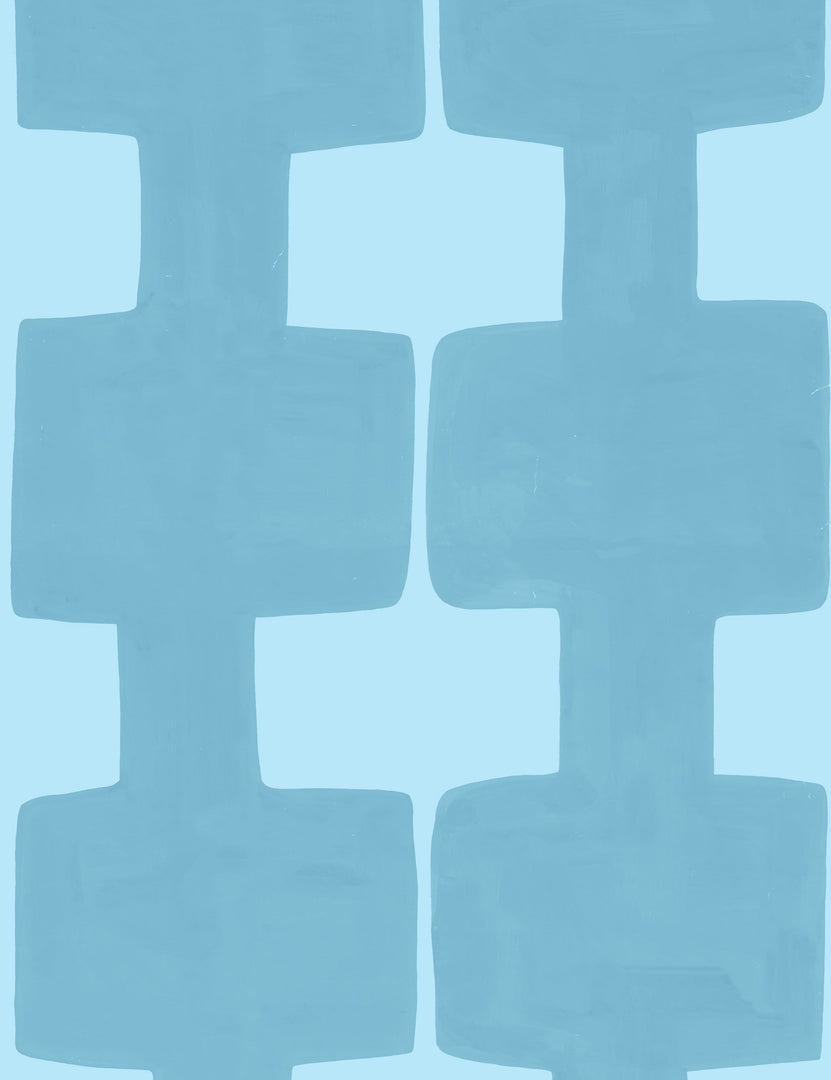Modern Blocks Wallpaper by Paule Marrot, Blue, Swatch