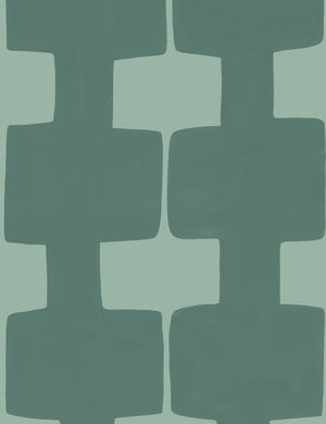 Modern Blocks Wallpaper by Paule Marrot, Green, Swatch