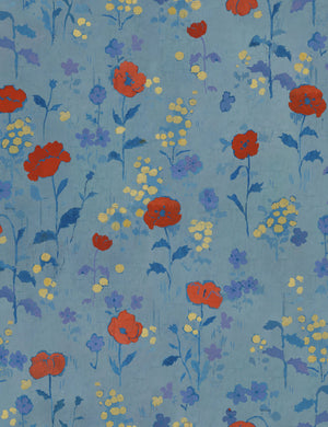 Poppies Wallpaper by Paule Marrot, Blue, Swatch