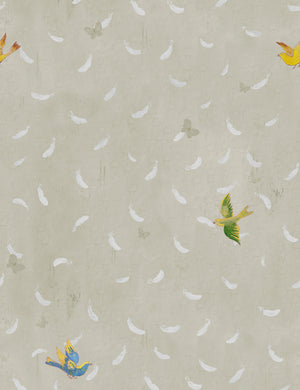Feathers Wallpaper by Paule Marrot, Natural, Swatch