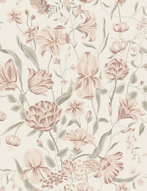 Scalamandre Karins Buckett Wallpaper Swatch by Sandberg, Pink