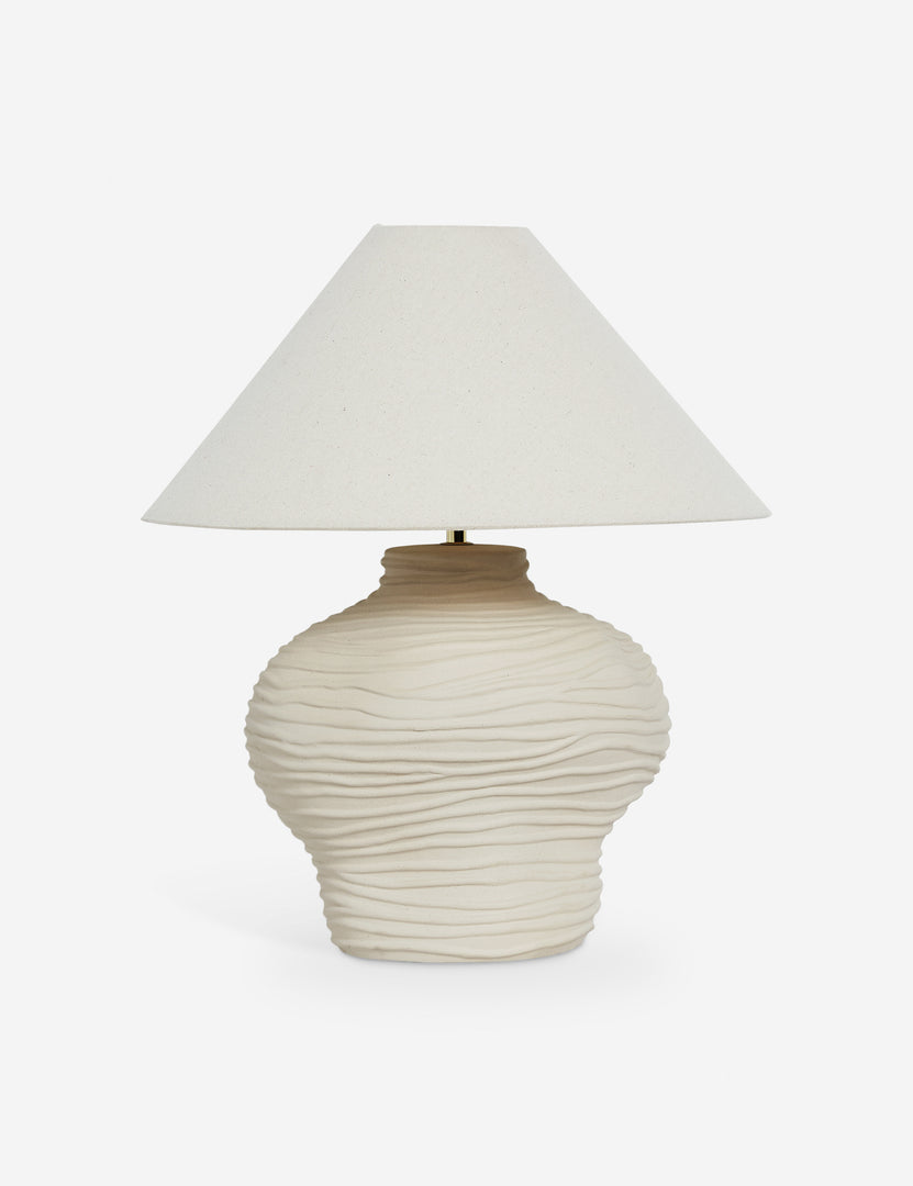 #color::ivory | Wrinkle ceramic table lamp by Sarah Sherman Samuel.