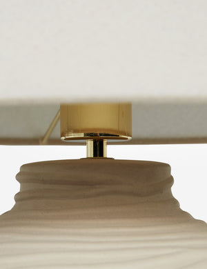 Close up of the hardware of the Wrinkle ceramic table lamp by Sarah Sherman Samuel.