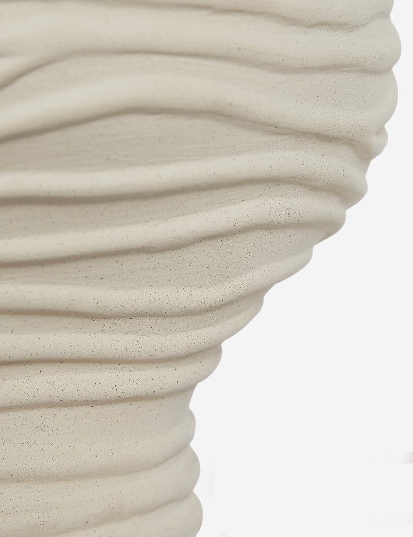 #color::ivory | Close up of the Wrinkle ceramic table lamp by Sarah Sherman Samuel.