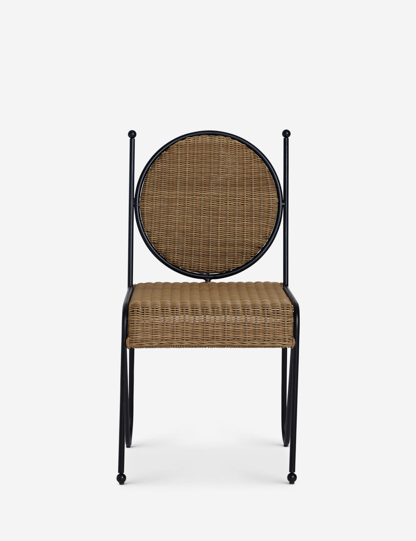 #color::natural | Ziggy modern wicker outdoor dining chair by Sarah Sherman Samuel.