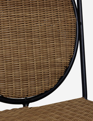 Close up of the Ziggy modern wicker outdoor dining chair by Sarah Sherman Samuel.