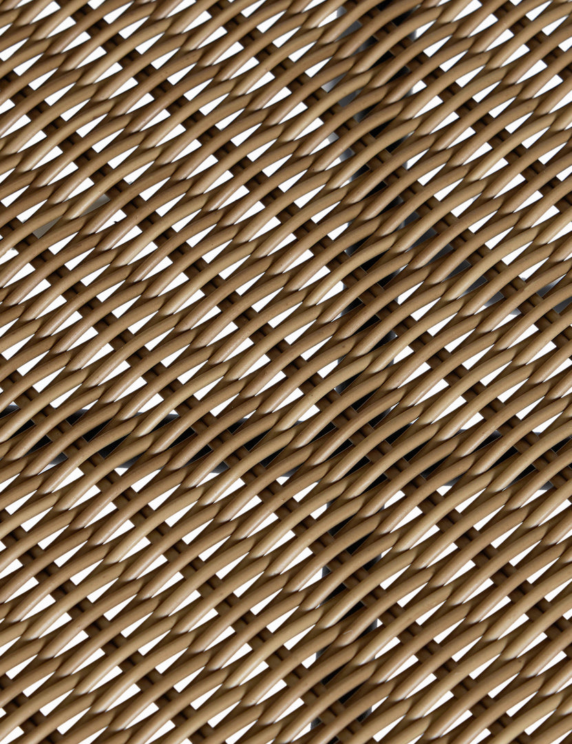 #color::natural | Texture of the wicker weave of the Ziggy modern wicker outdoor dining chair by Sarah Sherman Samuel.
