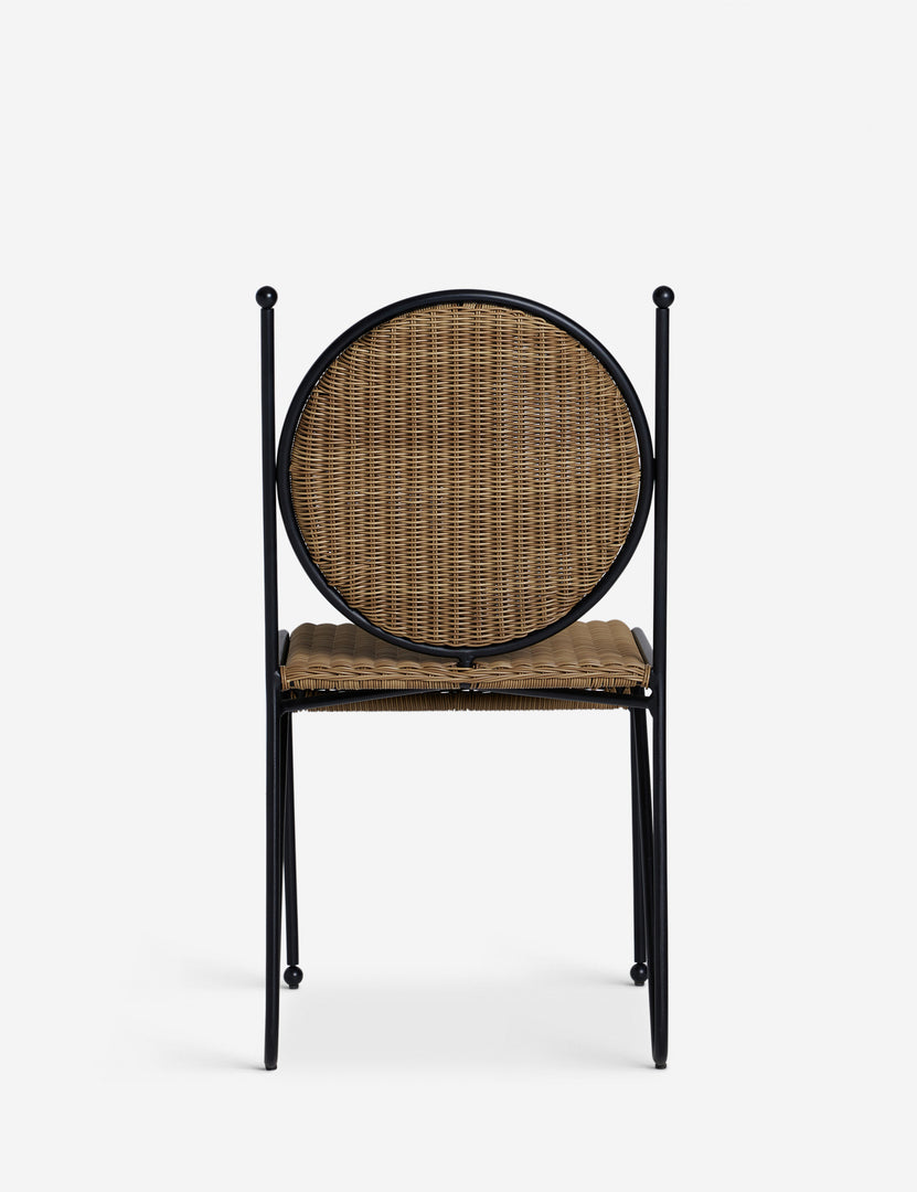 #color::natural | Back of the Ziggy modern wicker outdoor dining chair by Sarah Sherman Samuel.