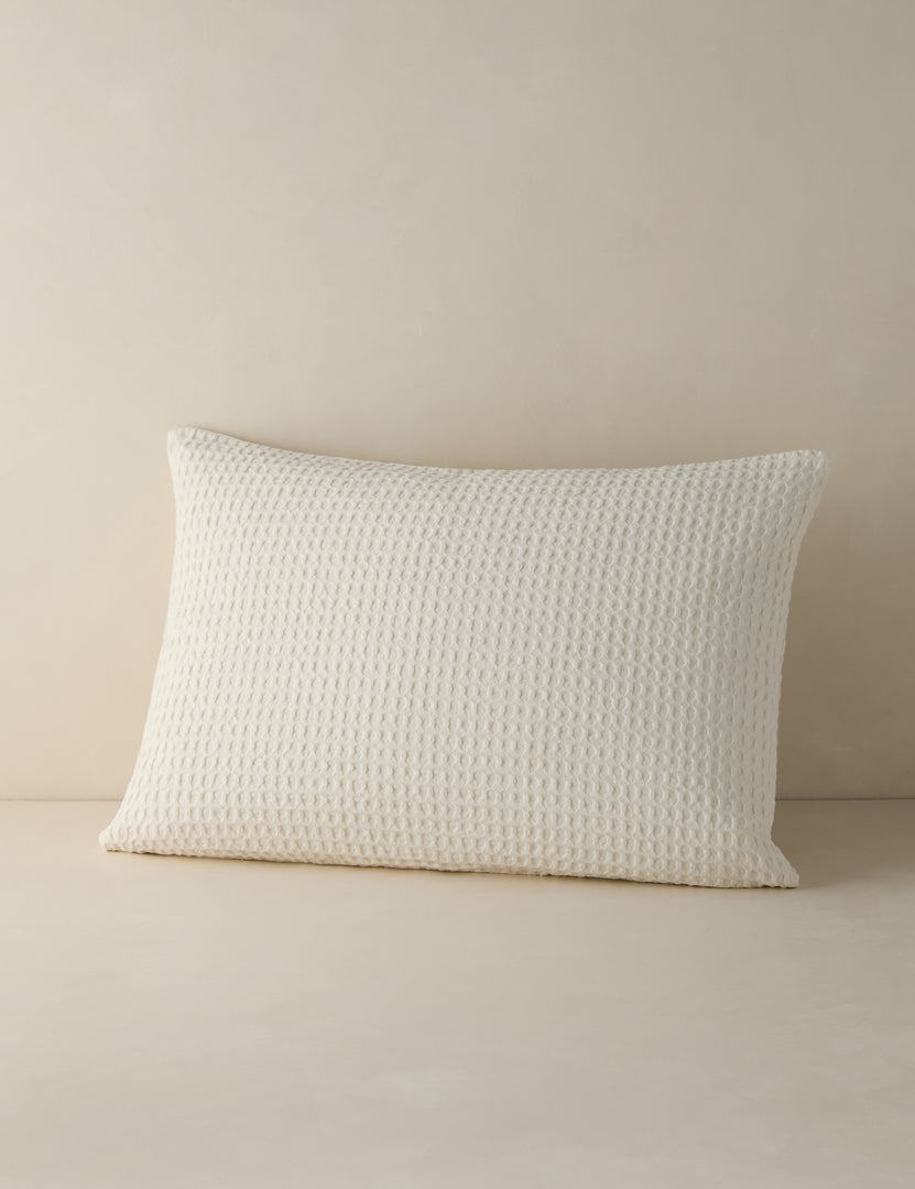 #color::white #size::king #size::standard | Zuma white waffle weave sham by pom pom at home