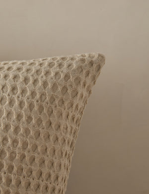 Close-up of the Zuma natural waffle weave sham by pom pom at home