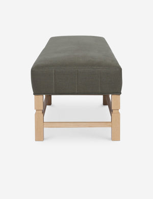 Side of the ambleside loden gray linen bench