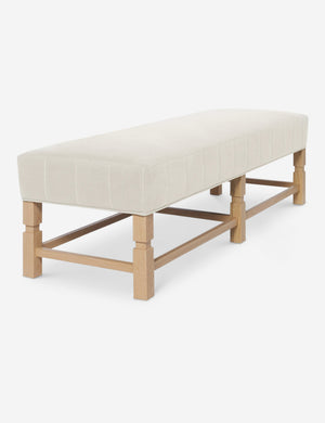 Angled view of the Ambleside Natural linen bench