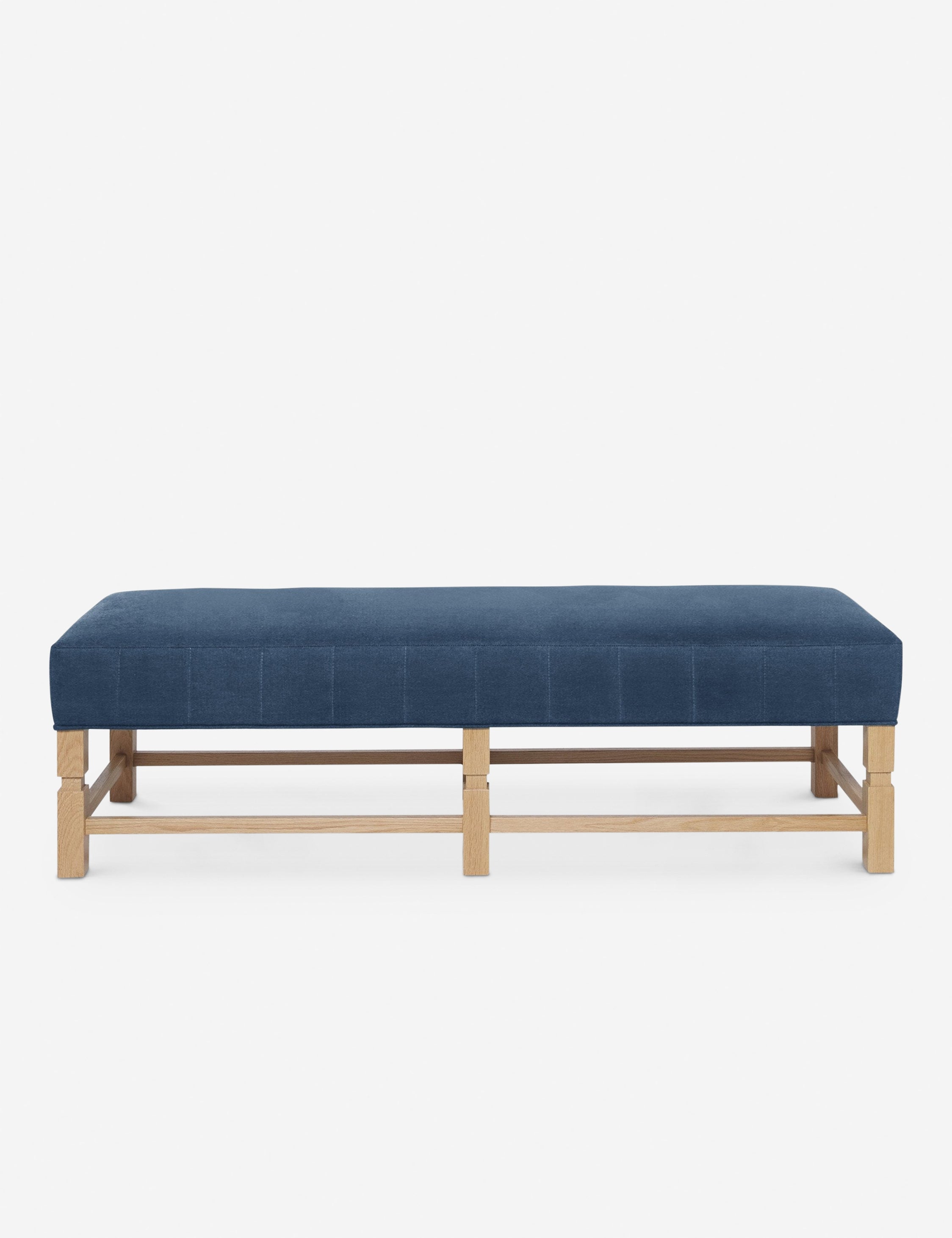 #color::harbor | The vertical channeling on the cushion of the Ambleside Cognac velvet bench