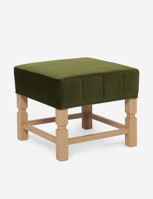 Angled view of the Ambleside Jade green velvet ottoman