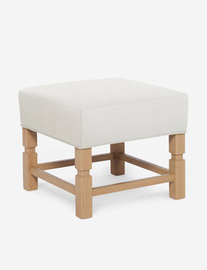 Angled view of the Ambleside Natural linen ottoman