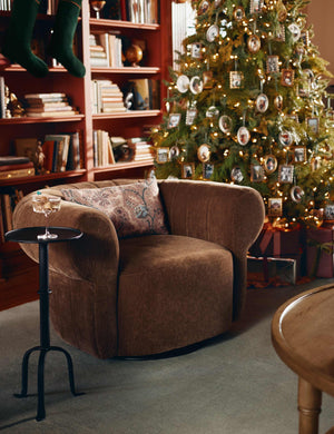 Basque Swivel Chair : Seaglass Vintage Velvet