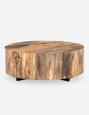 Boni round coffee table constructed with natural primavera wood
