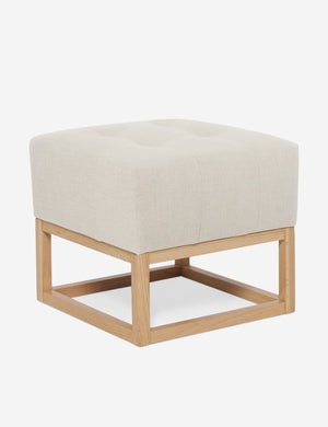 Angled view of the Grasmere Natural Linen Ottoman