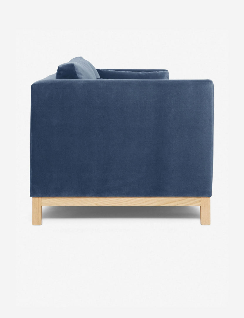 #size::84-W #size::96-W #color::harbor | Side of the Harbor Blue Velvet Hollingworth Sofa