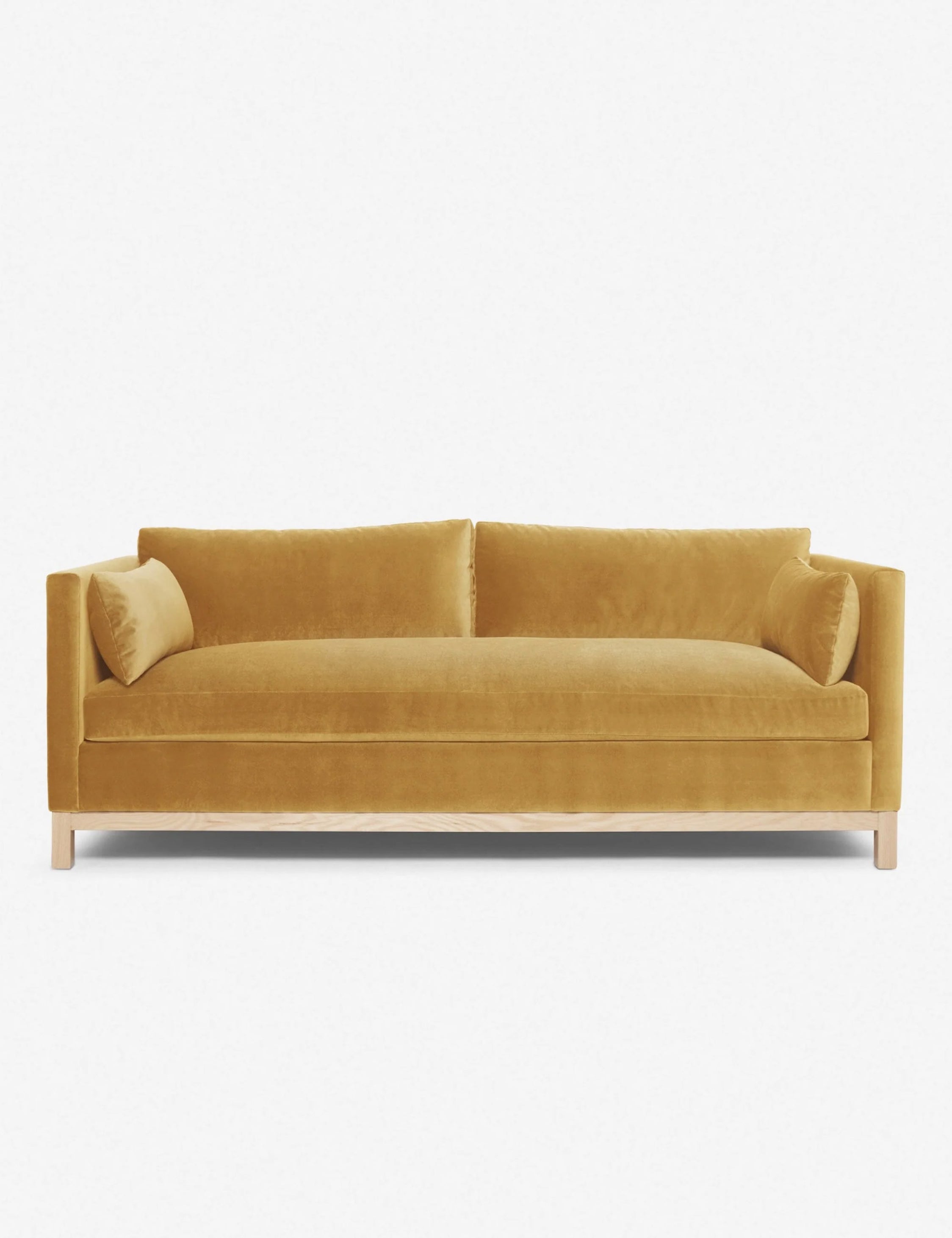 #size::84-W #size::96-W #color::goldenrod-plush-velvet | Goldenrod Velvet Hollingworth Sofa by Ginny Macdonald