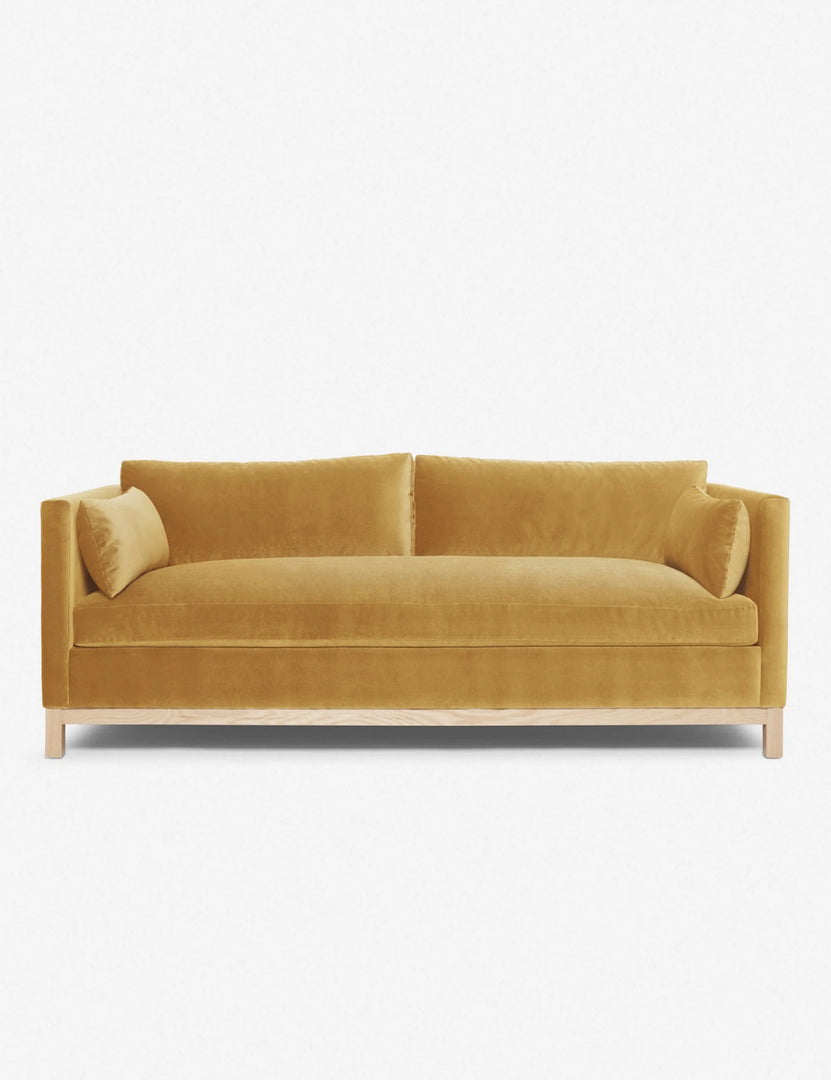 #size::84-W #size::96-W #color::goldenrod-plush-velvet | Goldenrod Velvet Hollingworth Sofa by Ginny Macdonald