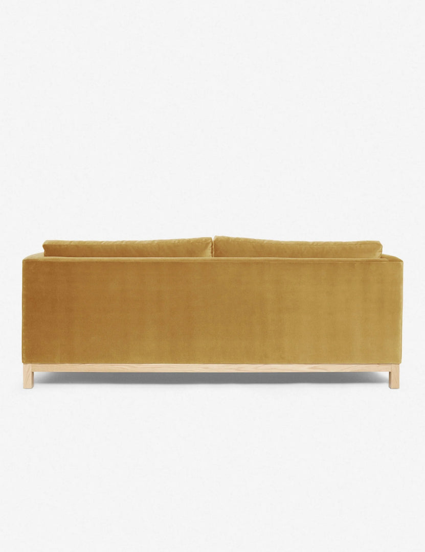 #size::84-W #size::96-W #color::goldenrod-plush-velvet | Back of the Goldenrod Velvet Hollingworth Sofa