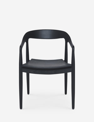 Ida Black Teak Wood Dining Arm Chair (Set of 2)