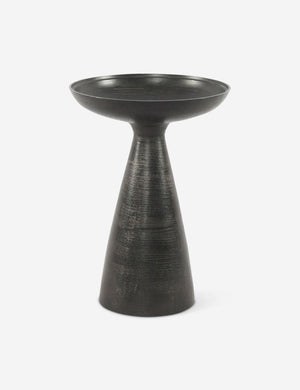 Bridget bronze pedestal side table with mirror ash glass top removed