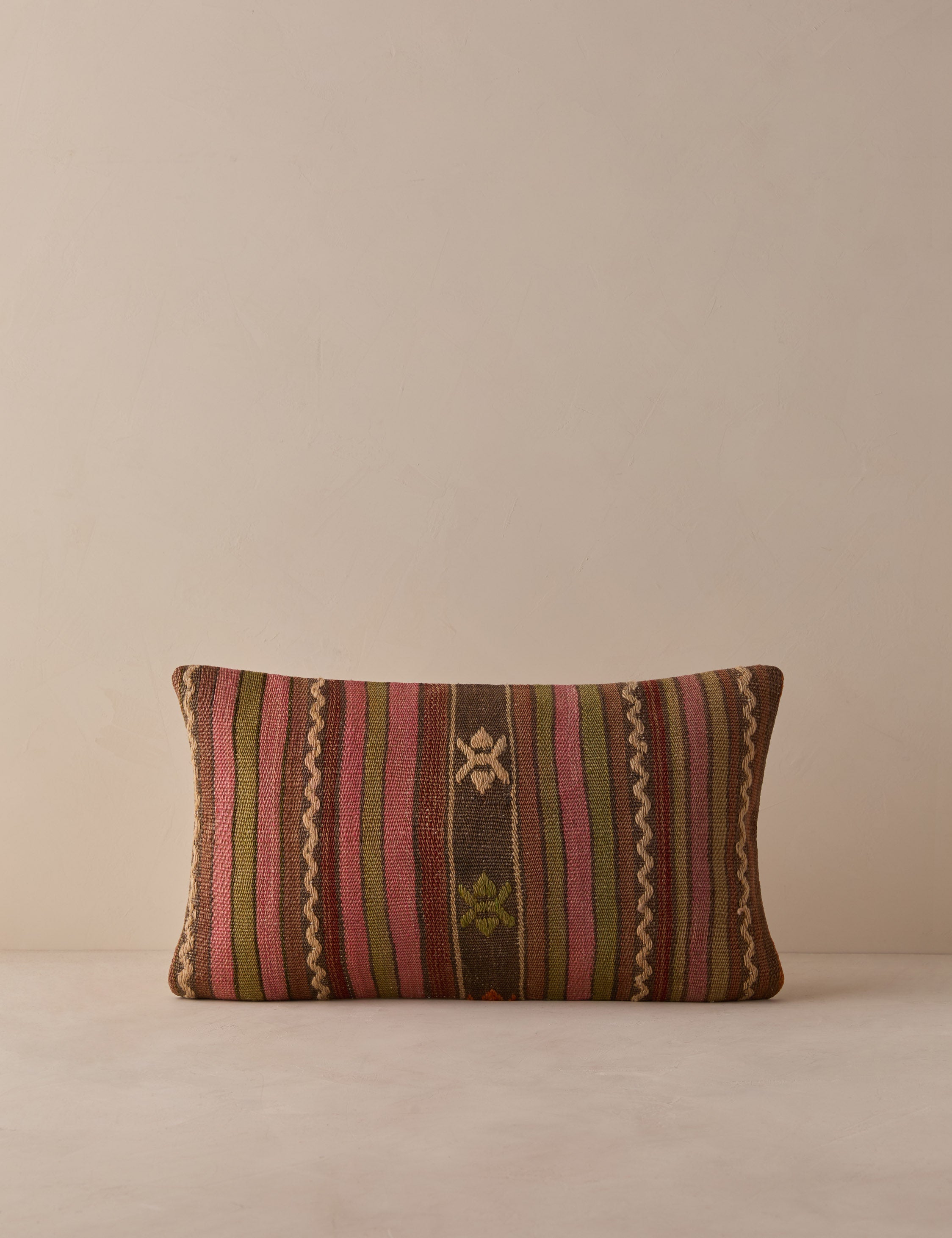 Vintage Lumbar Pillow No. 350, 12" x 20"