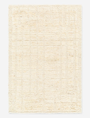 Malone textured ivory hand-knotted wool runner rug