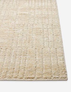 Corner of the Malone textured ivory hand-knotted wool runner rug
