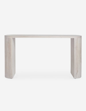 Luna white-washed oak oval console table.