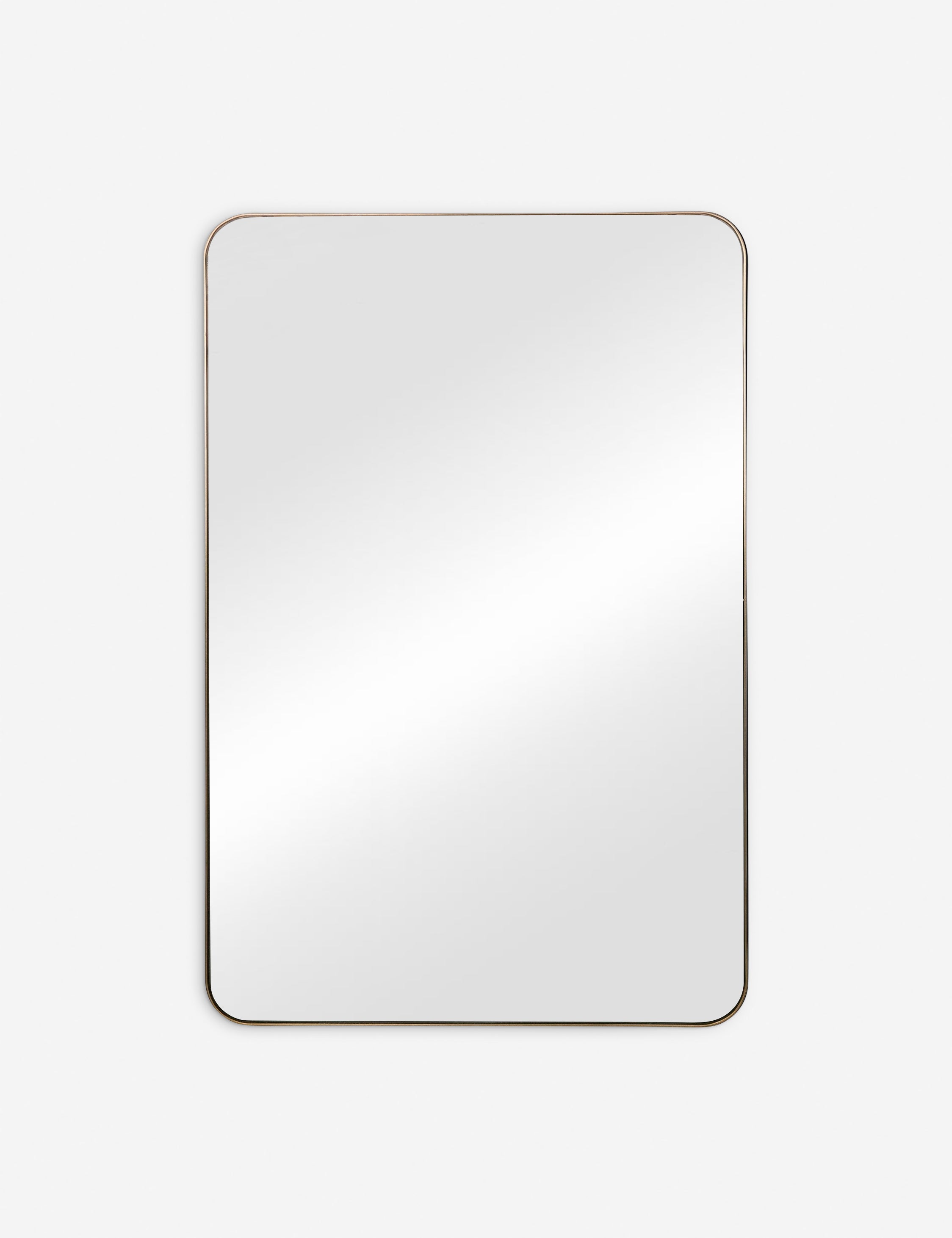 #color::gold | Lyta rectangular golden framed wall mirror with rounded corners
