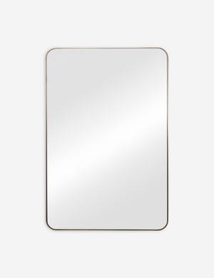Lyta rectangular golden framed wall mirror with rounded corners