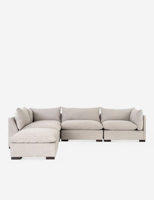 Mitzi gray linen modular sectional sofa