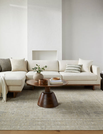 #showall::40776363212899 | Altin traditional motify wool rug in gray styled in a living room with sofa and coffee table
