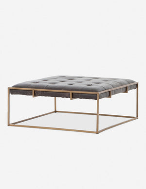 Angled view of the Olwina Square Leather Coffee Table