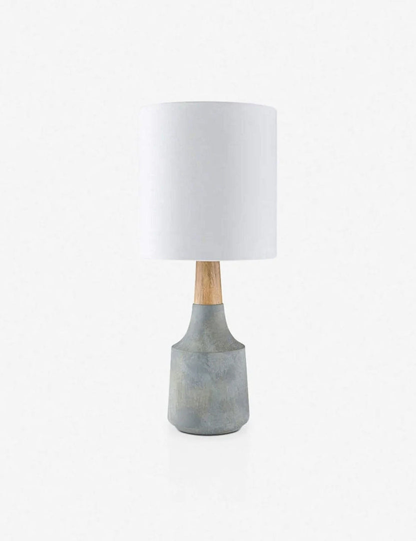 #color::stone | Marcella gray vase-shaped Mini Table Lamp with ceramic base