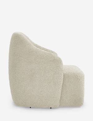 Side of the Tobi cream boucle swivel chair