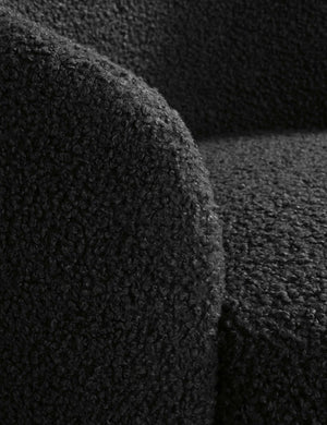 Close-up of the slate boucle fabric