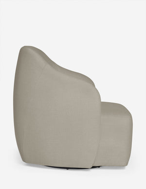 Side of the Tobi Flax linen swivel chair